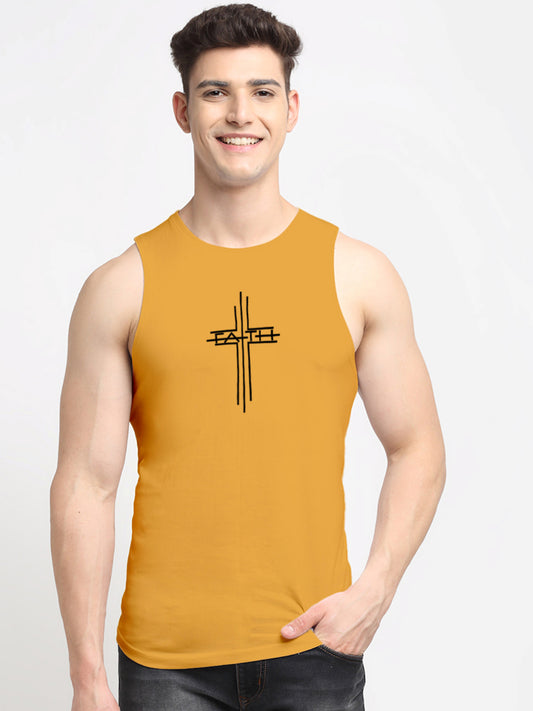 Men's Dry Fit Printed Round Neck Gym Vest - Friskers