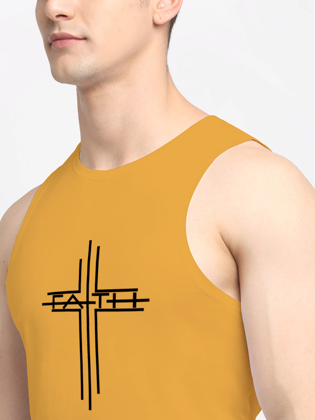 Men's Dry Fit Printed Round Neck Gym Vest - Friskers