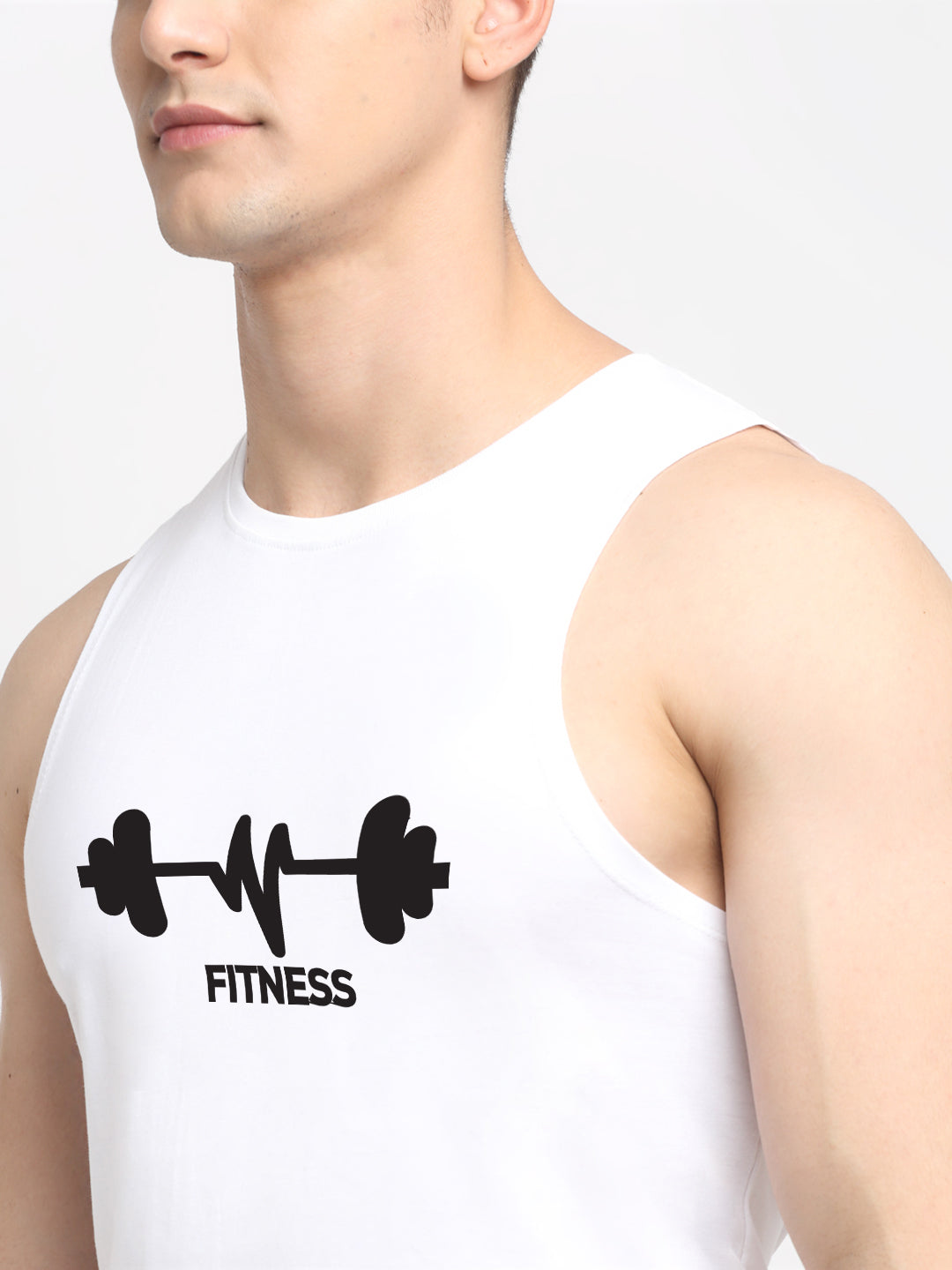 Men's Fitness Printed Round Neck Gym Vest - Friskers