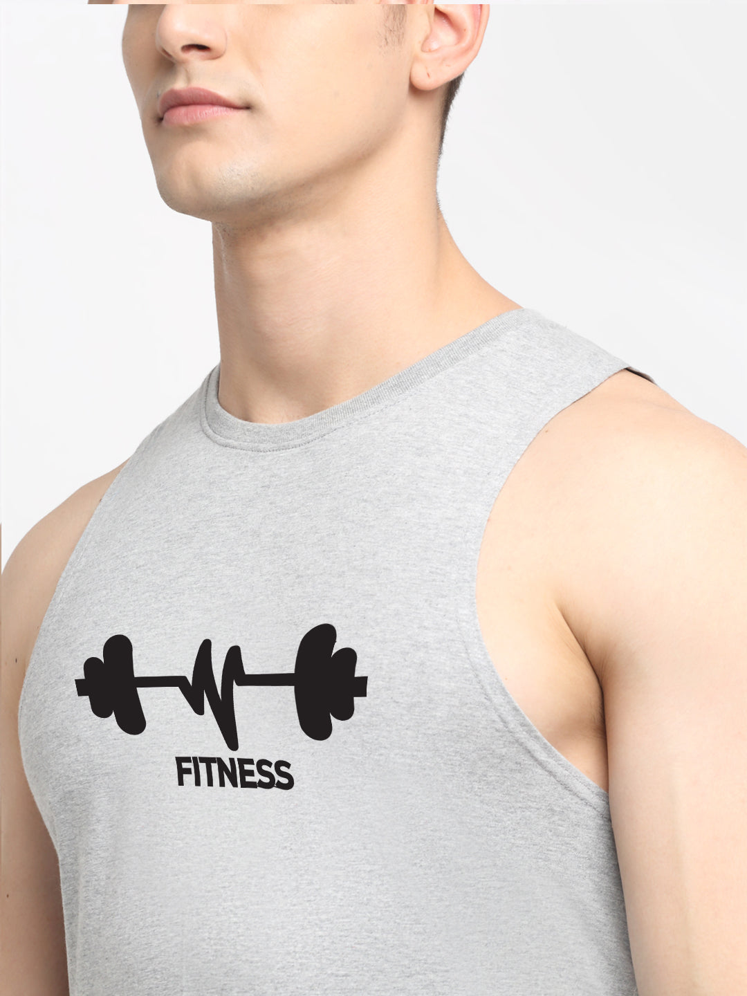 Men's Fitness Printed Round Neck Gym Vest - Friskers