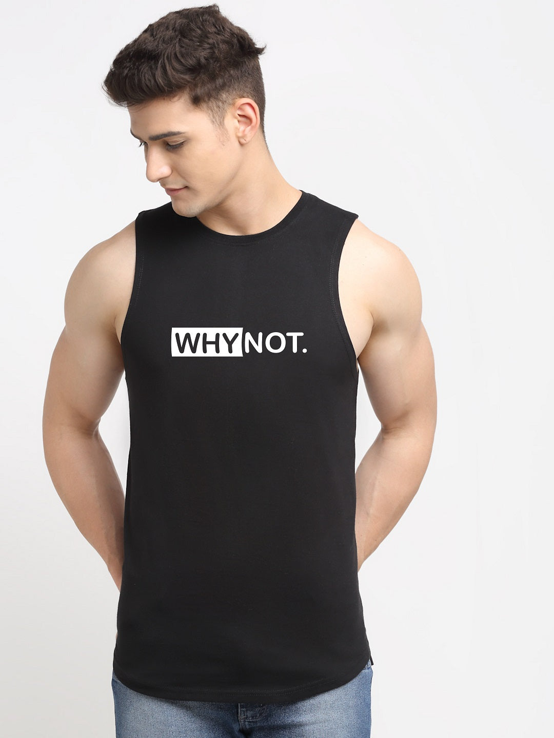 Men Why Not Printed Cotton Training Vest - Friskers