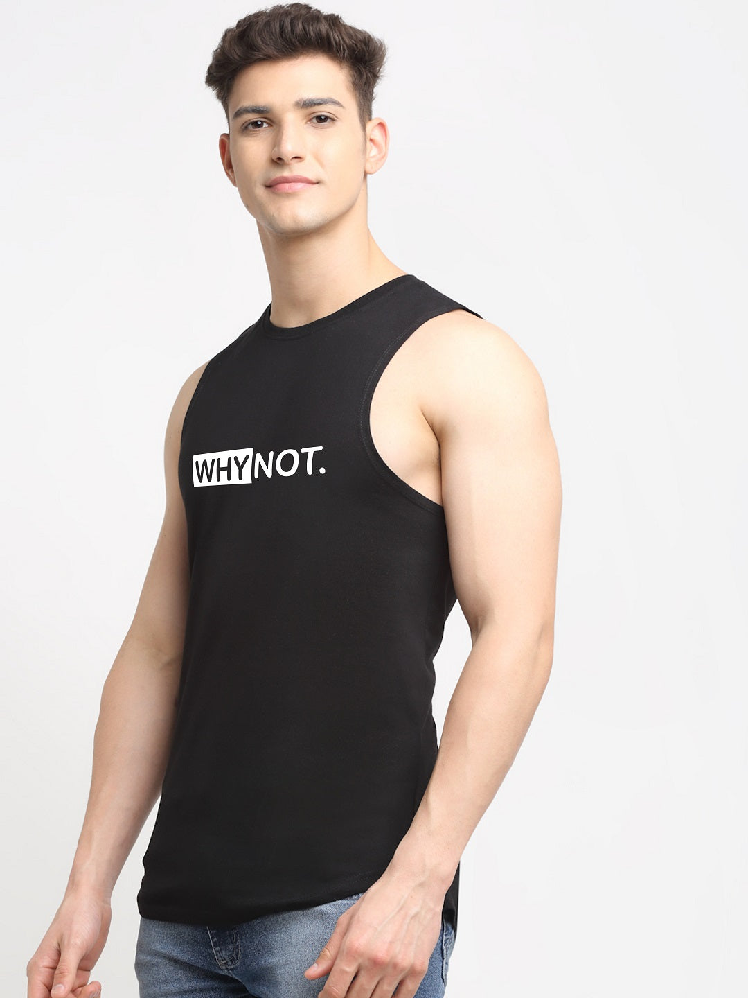 Men Why Not Printed Cotton Training Vest - Friskers