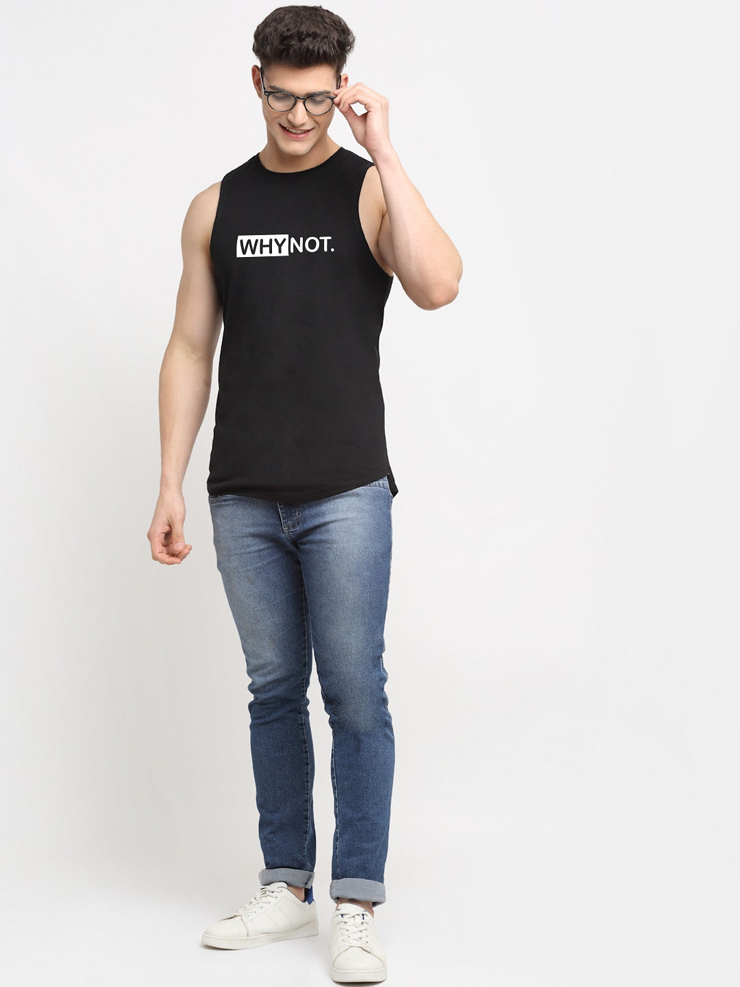 Men Why Not Printed Cotton Training Vest - Friskers