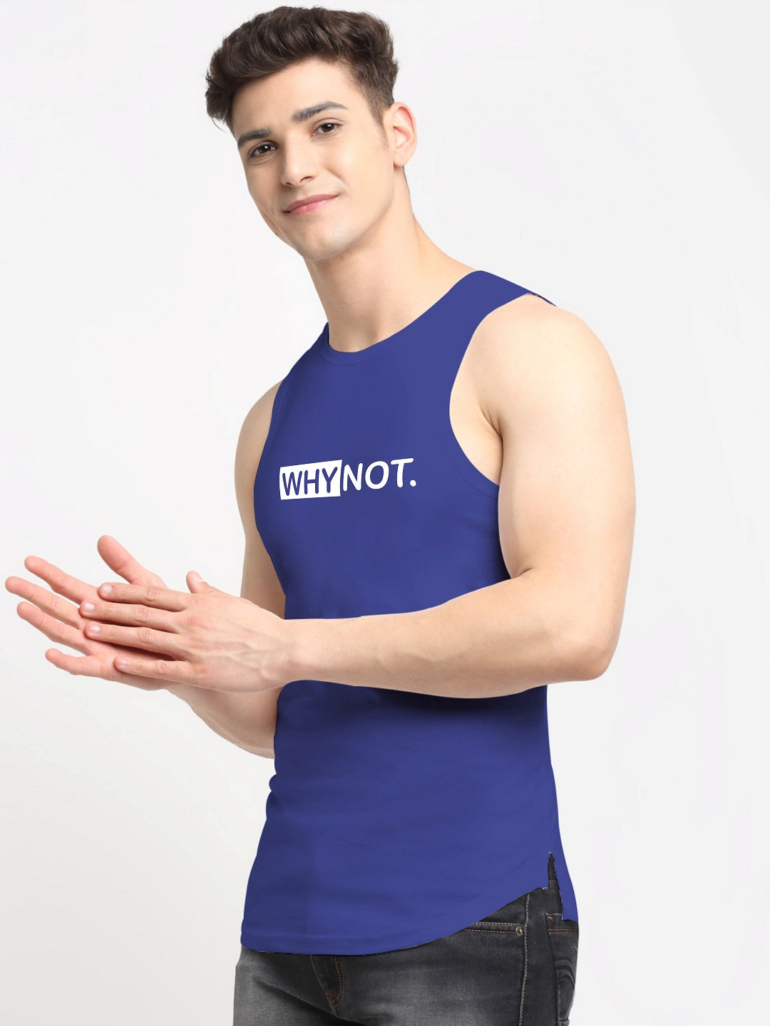 Men Why Not Printed Cotton Training Vest - Friskers