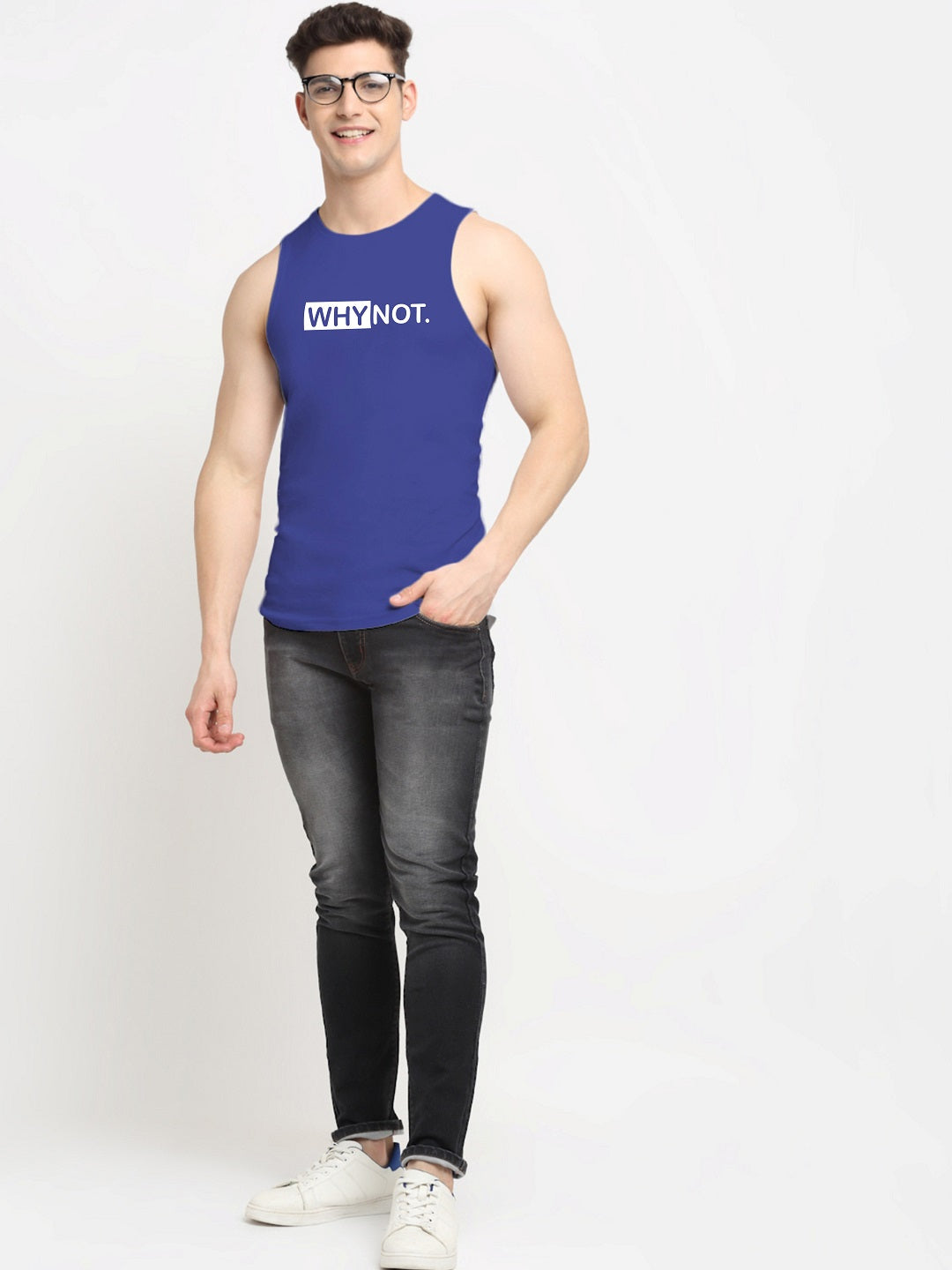 Men Why Not Printed Cotton Training Vest - Friskers