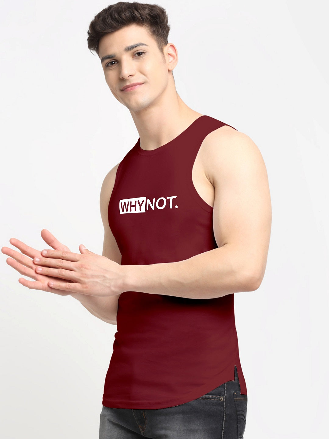 Men Why Not Printed Cotton Training Vest - Friskers