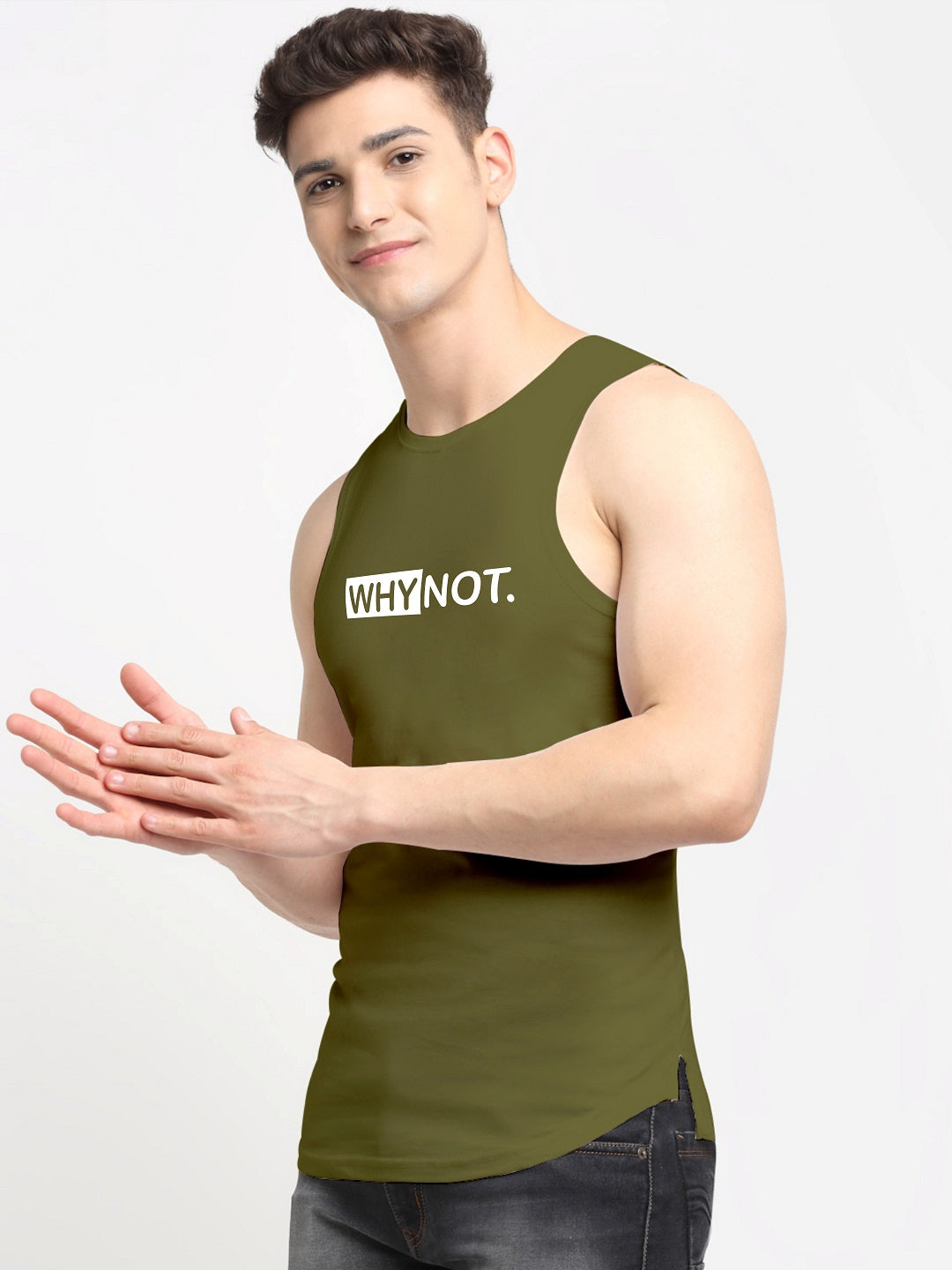 Men Why Not Printed Cotton Training Vest - Friskers