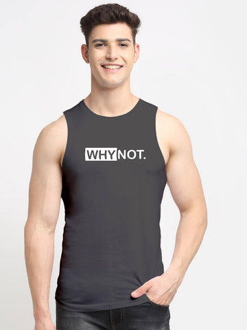 Men Why Not Printed Cotton Training Vest - Friskers