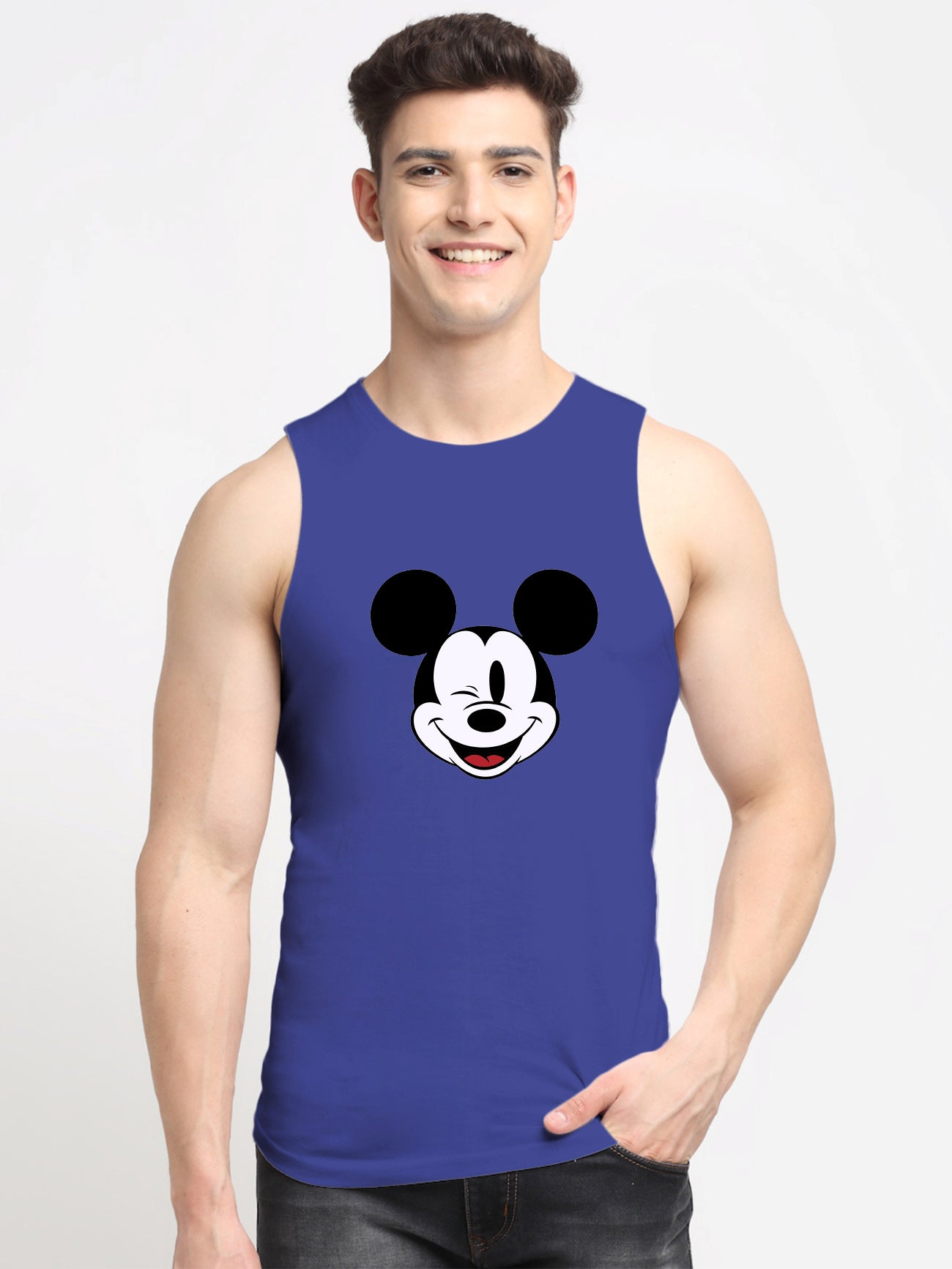 Men's Mickey Mouse Printed Cotton Gym vest - Friskers