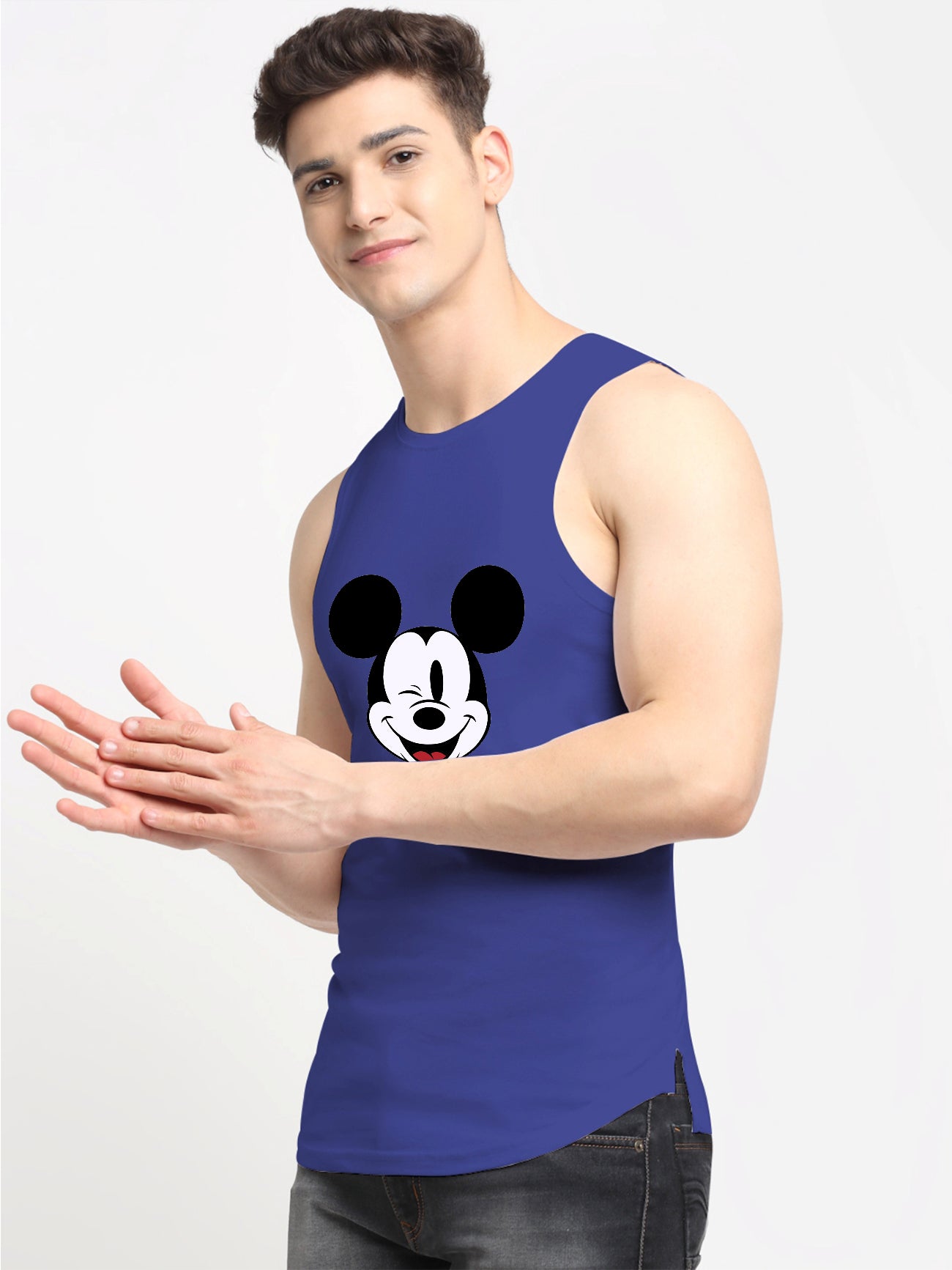 Men's Mickey Mouse Printed Cotton Gym vest - Friskers