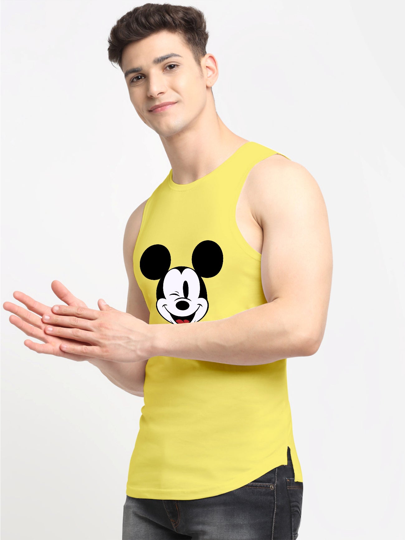 Men's Mickey Mouse Printed Cotton Gym vest - Friskers
