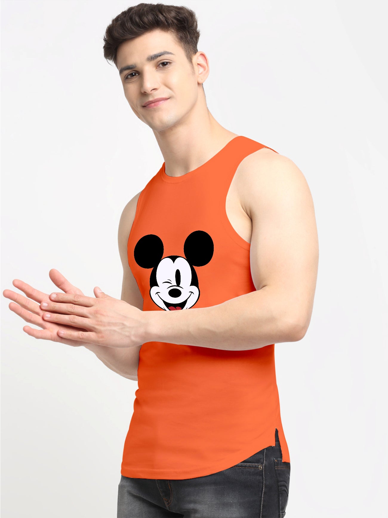Men's Mickey Mouse Printed Cotton Gym vest - Friskers