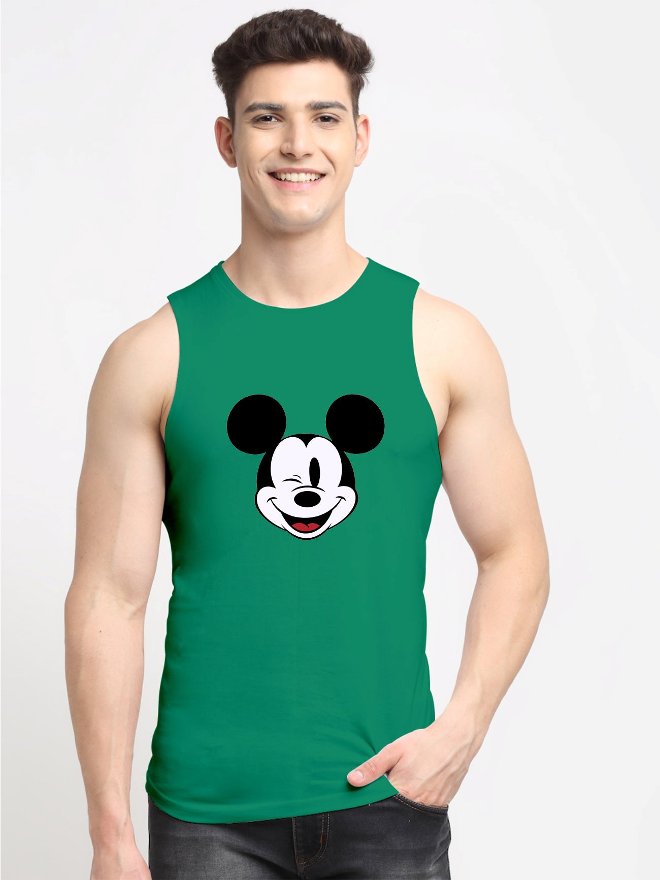 Men's Mickey Mouse Printed Cotton Gym vest - Friskers