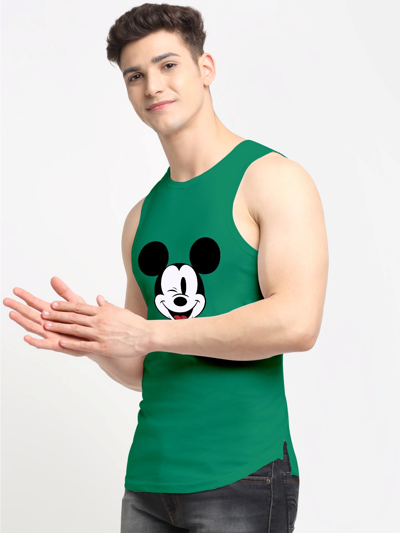 Men's Mickey Mouse Printed Cotton Gym vest - Friskers