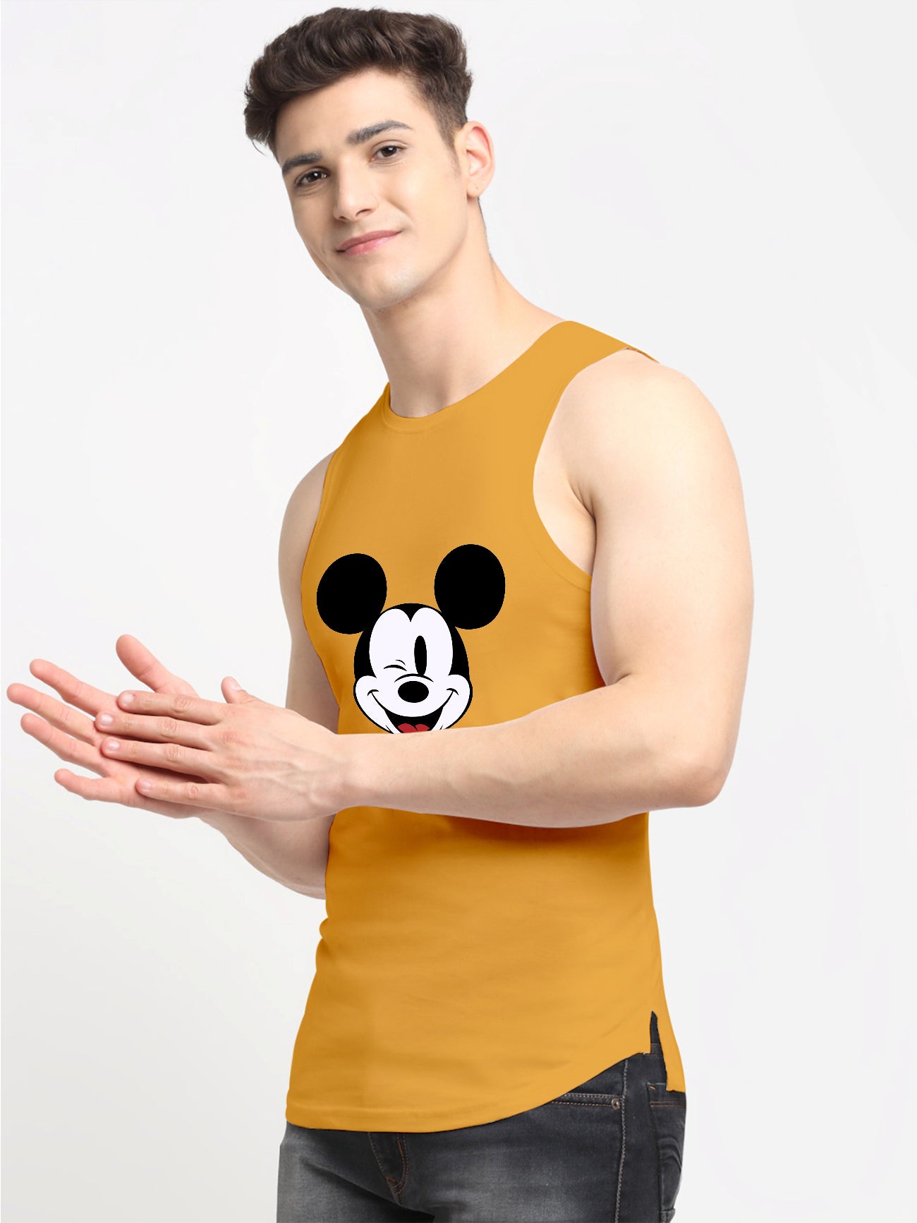 Men's Mickey Mouse Printed Cotton Gym vest - Friskers