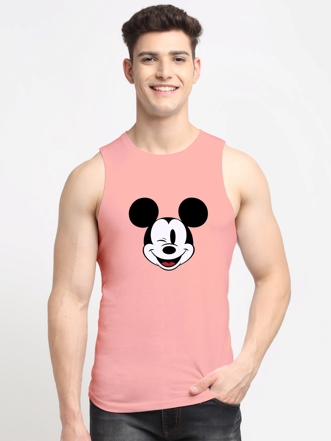 Men's Mickey Mouse Printed Cotton Gym vest - Friskers