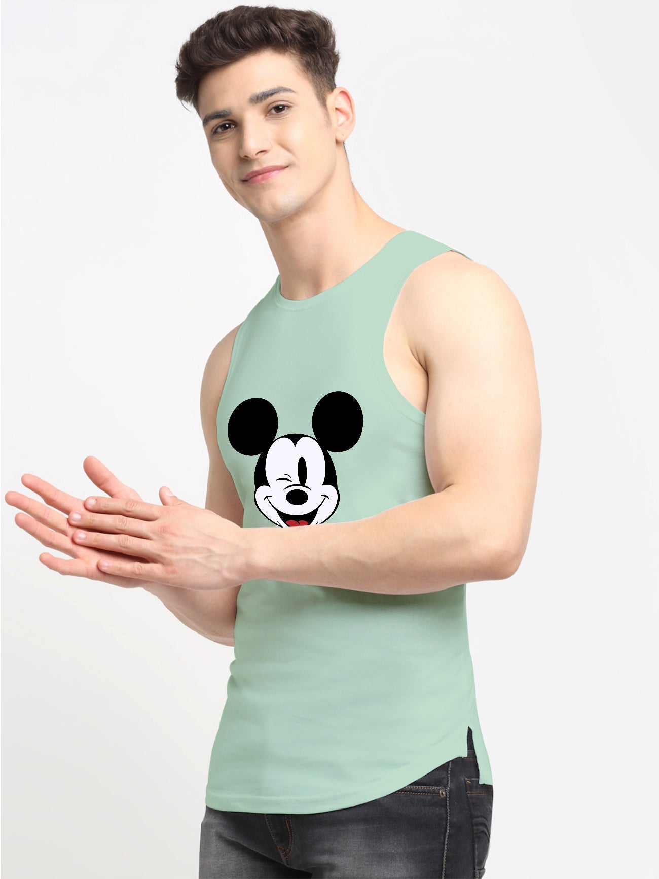 Men's Mickey Mouse Printed Cotton Gym vest - Friskers
