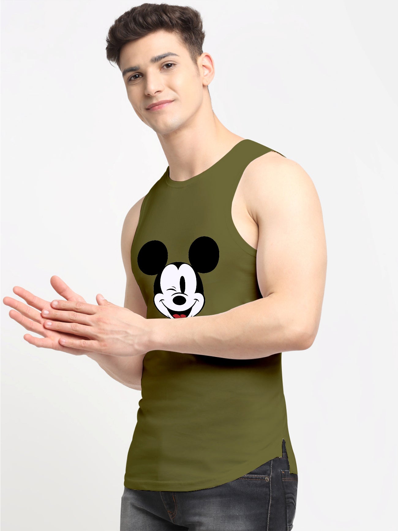 Men's Mickey Mouse Printed Cotton Gym vest - Friskers