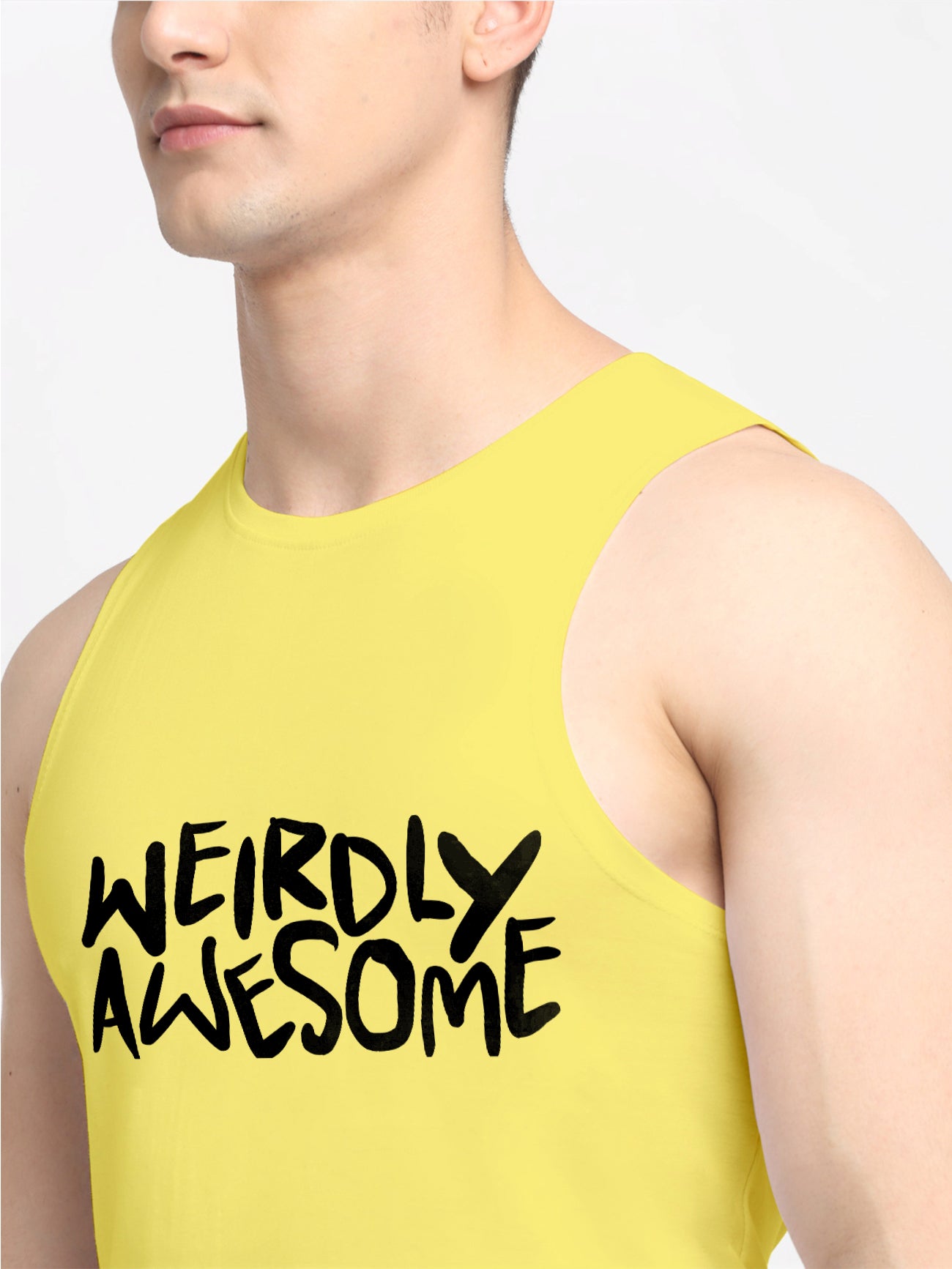 Men's Weirdly Awesome Round Neck Sports Gym Vest - Friskers