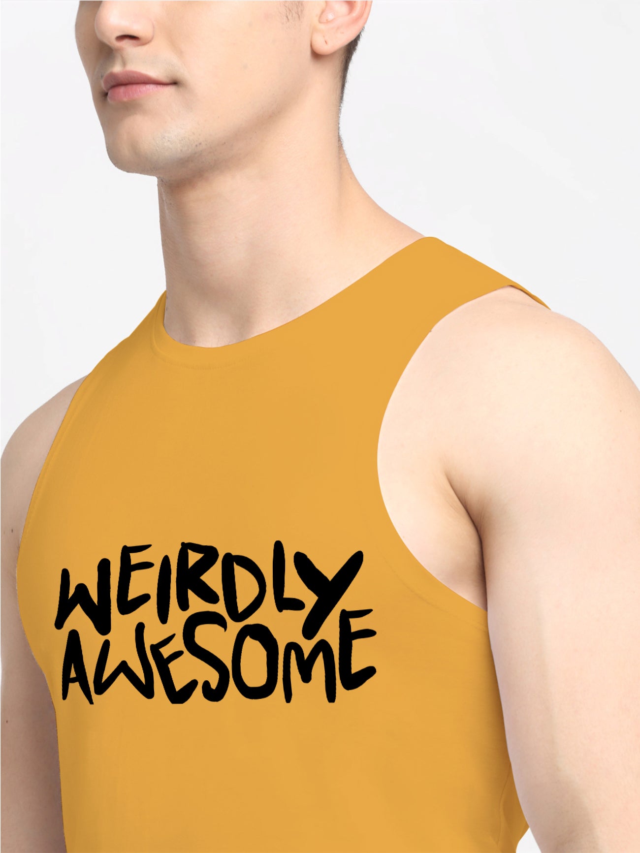 Men's Weirdly Awesome Round Neck Sports Gym Vest - Friskers