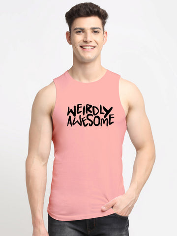 Men's Weirdly Awesome Round Neck Sports Gym Vest - Friskers