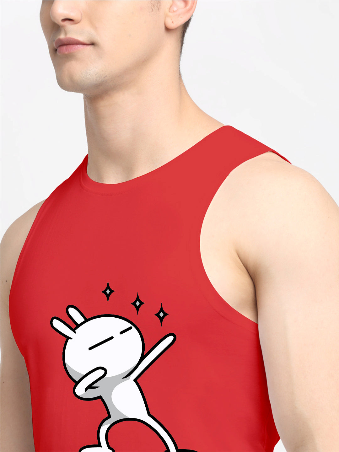 Men's Three Star Round Neck Sports Gym Vest - Friskers