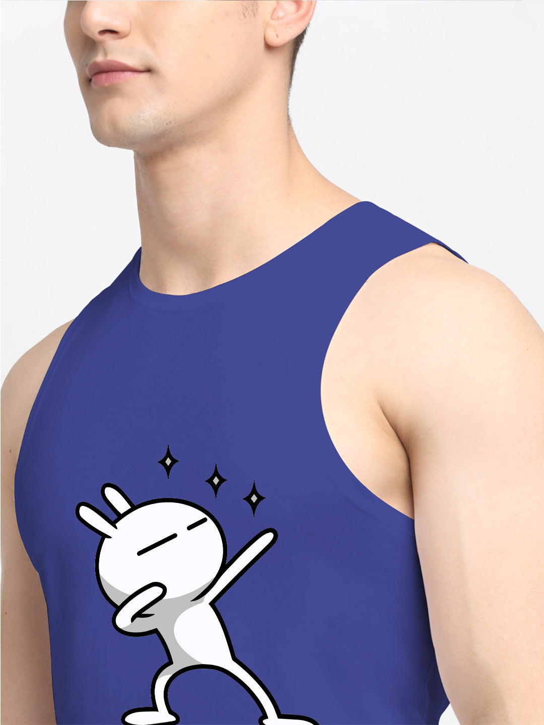 Men's Three Star Round Neck Sports Gym Vest - Friskers