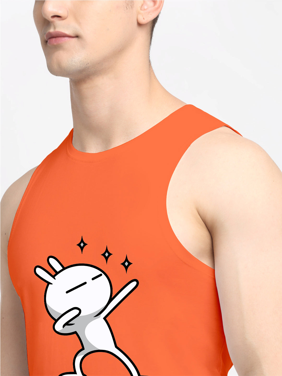 Men's Three Star Round Neck Sports Gym Vest - Friskers