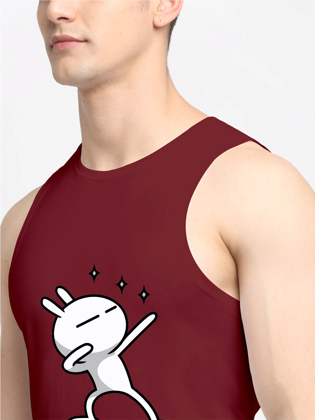 Men's Three Star Round Neck Sports Gym Vest - Friskers