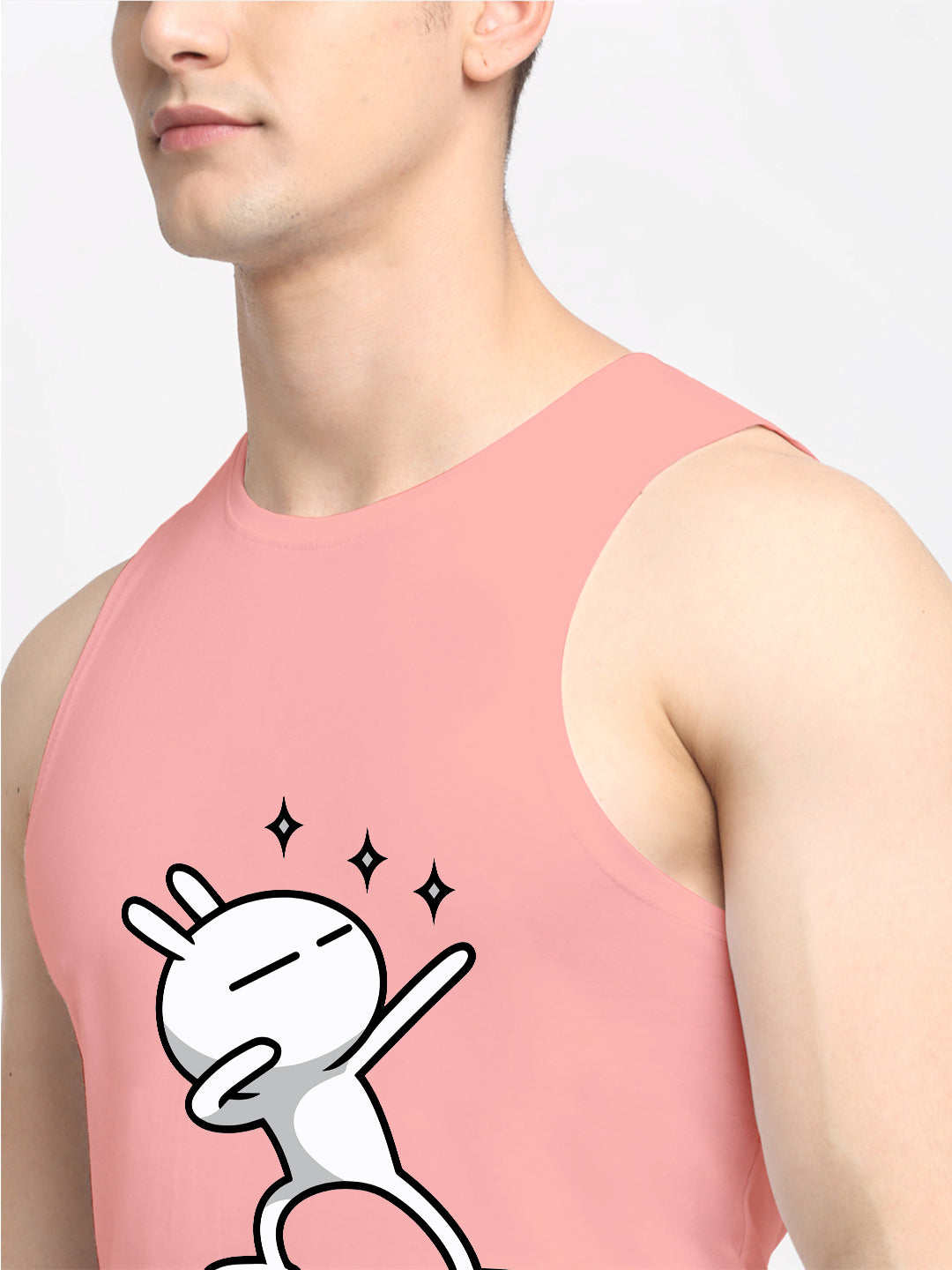 Men's Three Star Round Neck Sports Gym Vest - Friskers