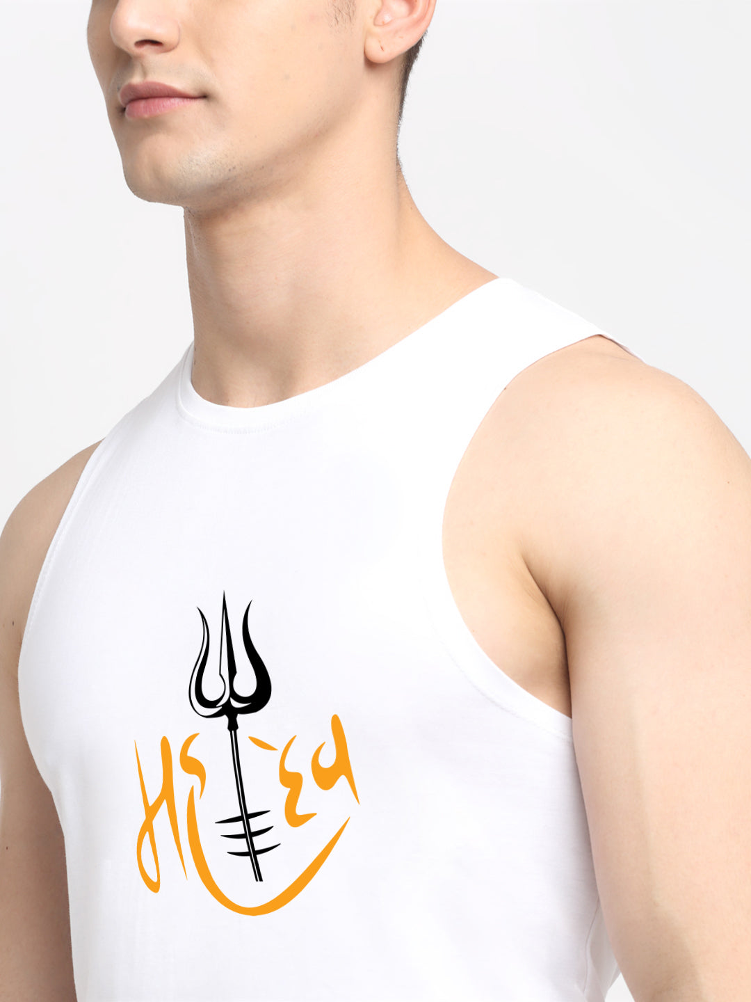 Men's Mahadev Printed Round Neck Gym Vest - Friskers
