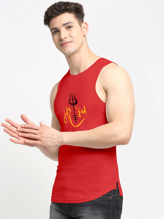 Men's Mahadev Printed Round Neck Gym Vest - Friskers