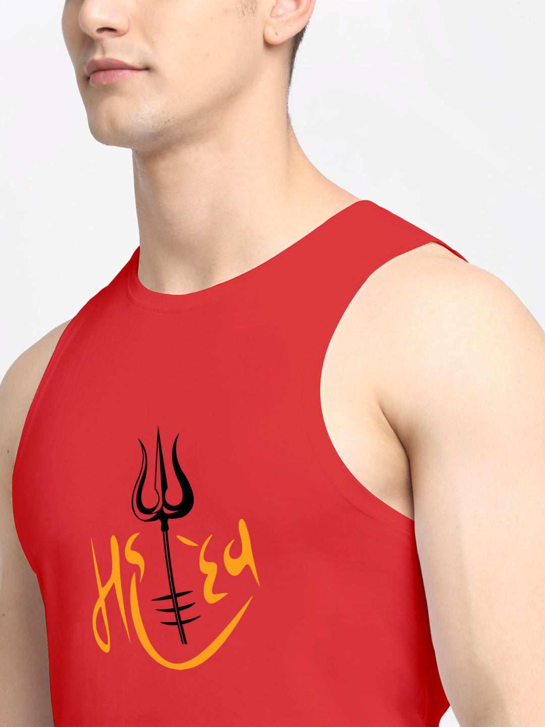 Men's Mahadev Printed Round Neck Gym Vest - Friskers