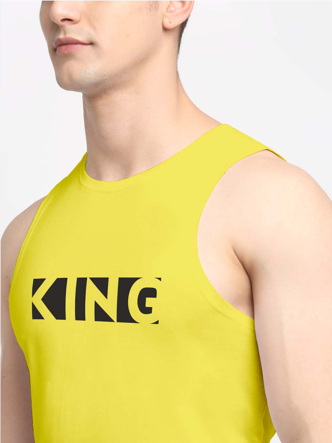 Men King Printed Cotton Gym Vest - Friskers