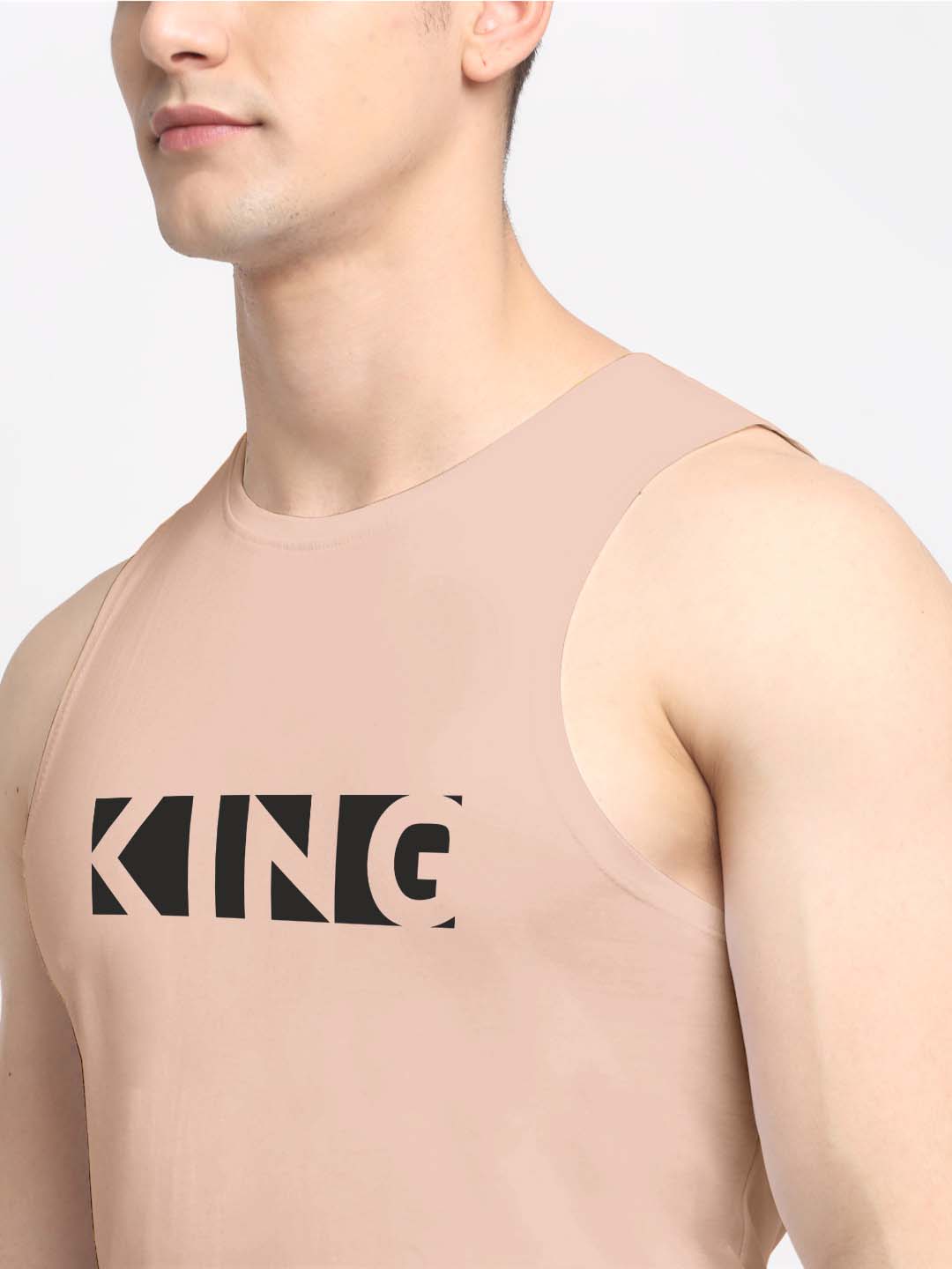 Men King Printed Cotton Gym Vest - Friskers