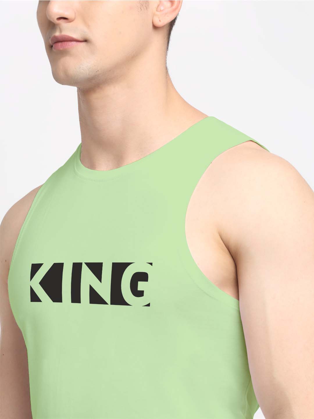 Men King Printed Cotton Gym Vest - Friskers