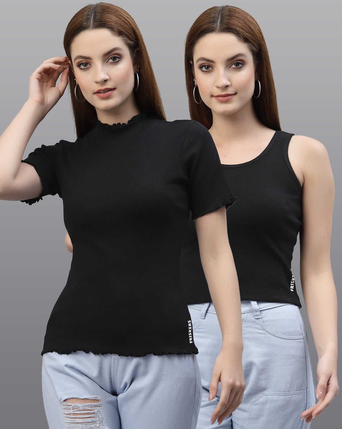 Women Sustainable Pure Cotton Solid Top - Friskers