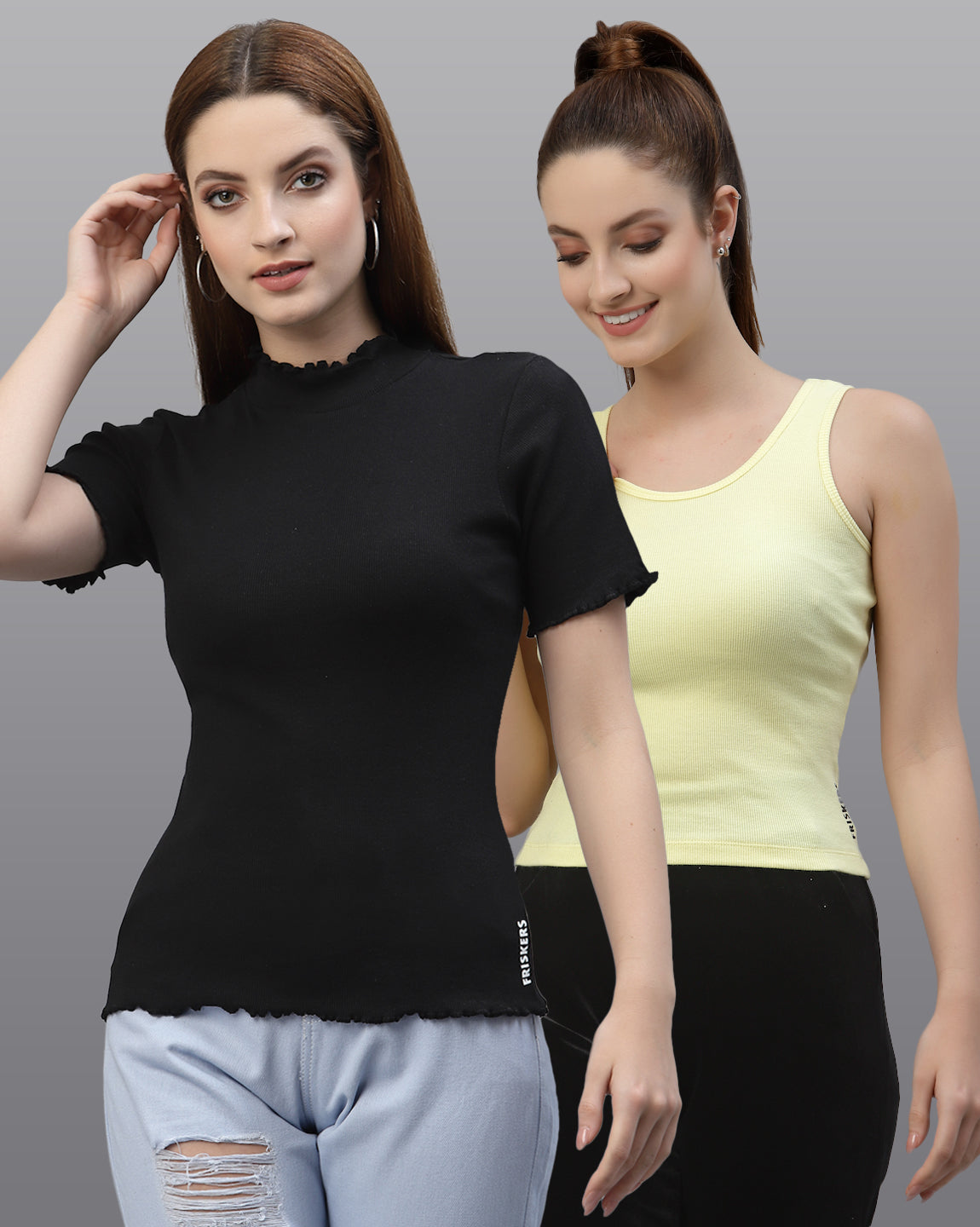 Women Sustainable Pure Cotton Solid Top - Friskers