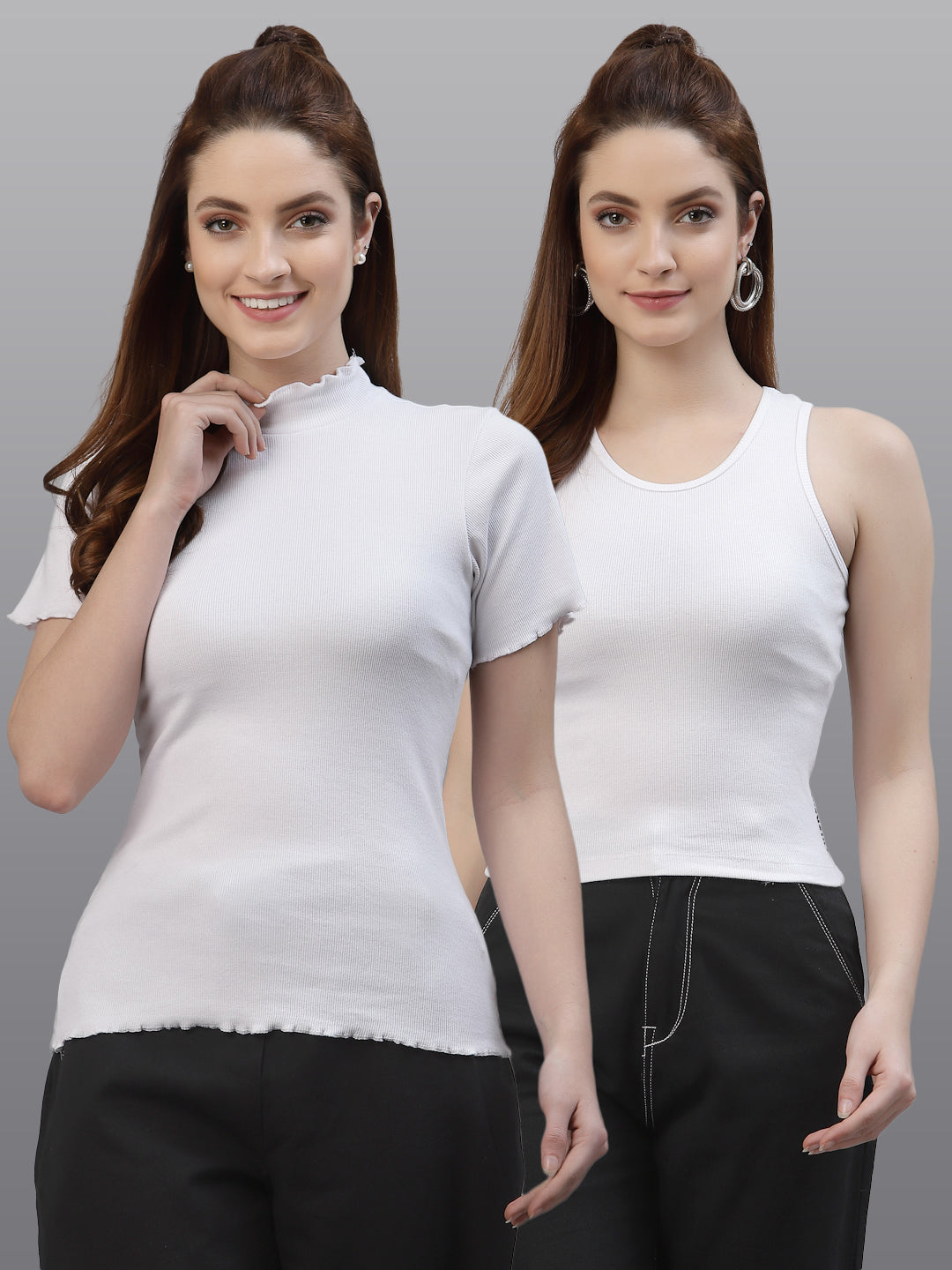 Women Sustainable Pure Cotton Solid Top - Friskers