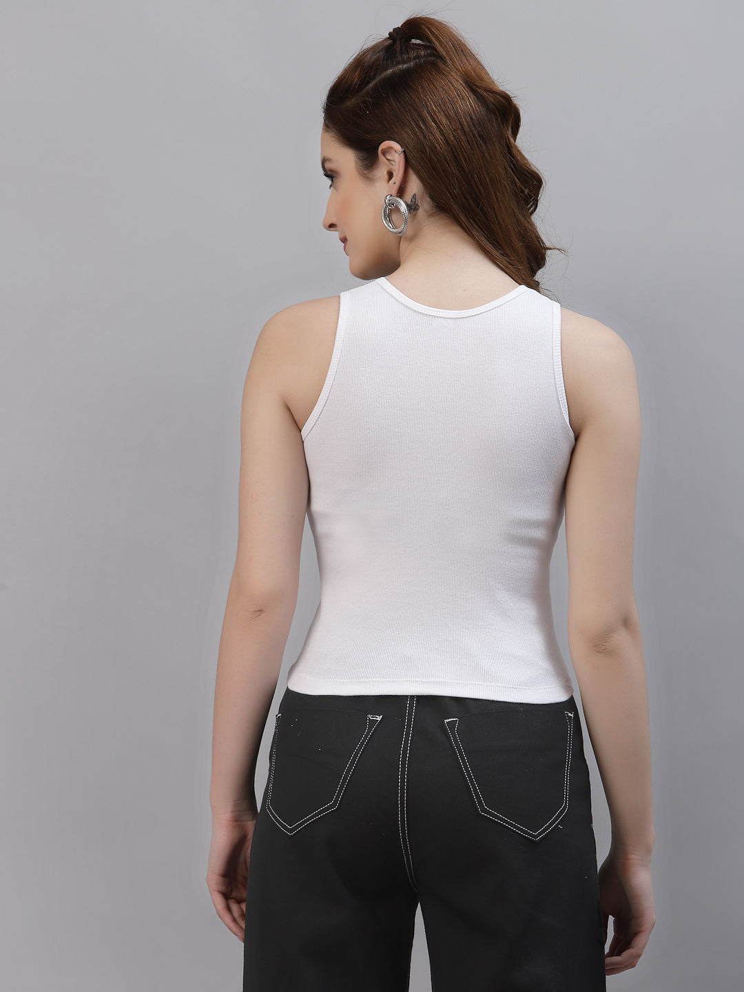 Women Sustainable Pure Cotton Solid Top - Friskers