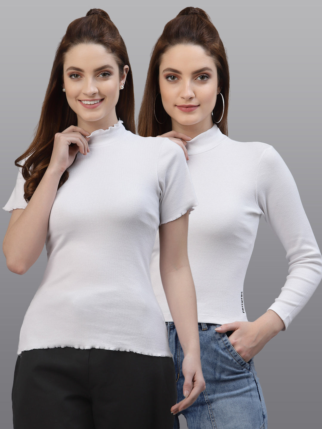 Women Ribbed Sustainable Pure Cotton Solid Top - Friskers