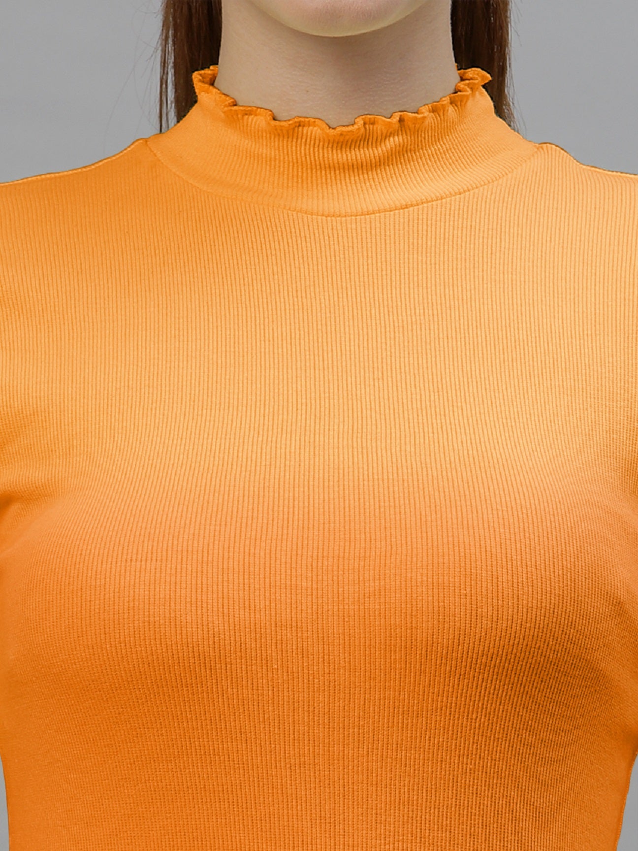 Friskers Women Solid Fitted High Neck Top - Friskers