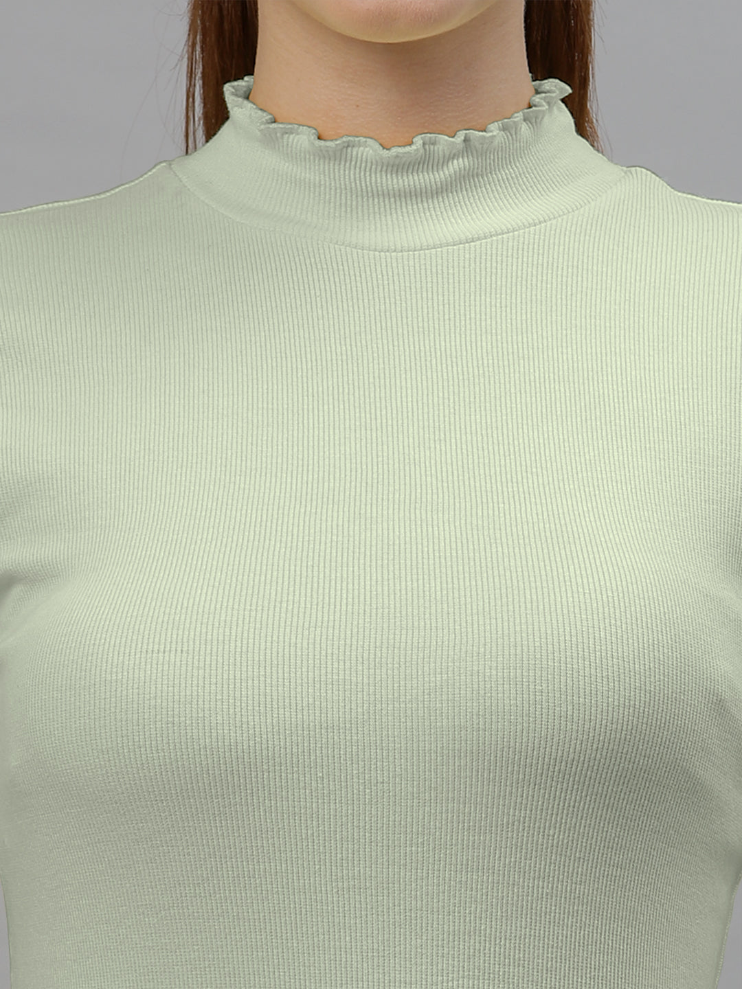 Friskers Women Solid Fitted High Neck Top - Friskers