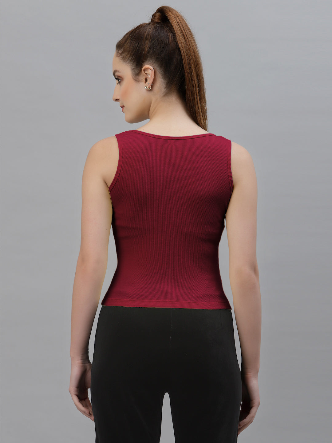 Women Pack Of 2 Black & multi Solid Crop Top - Friskers