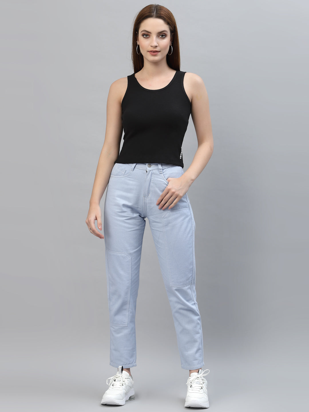 Women Pure Cotton Solid Fitted Crop Top - Friskers