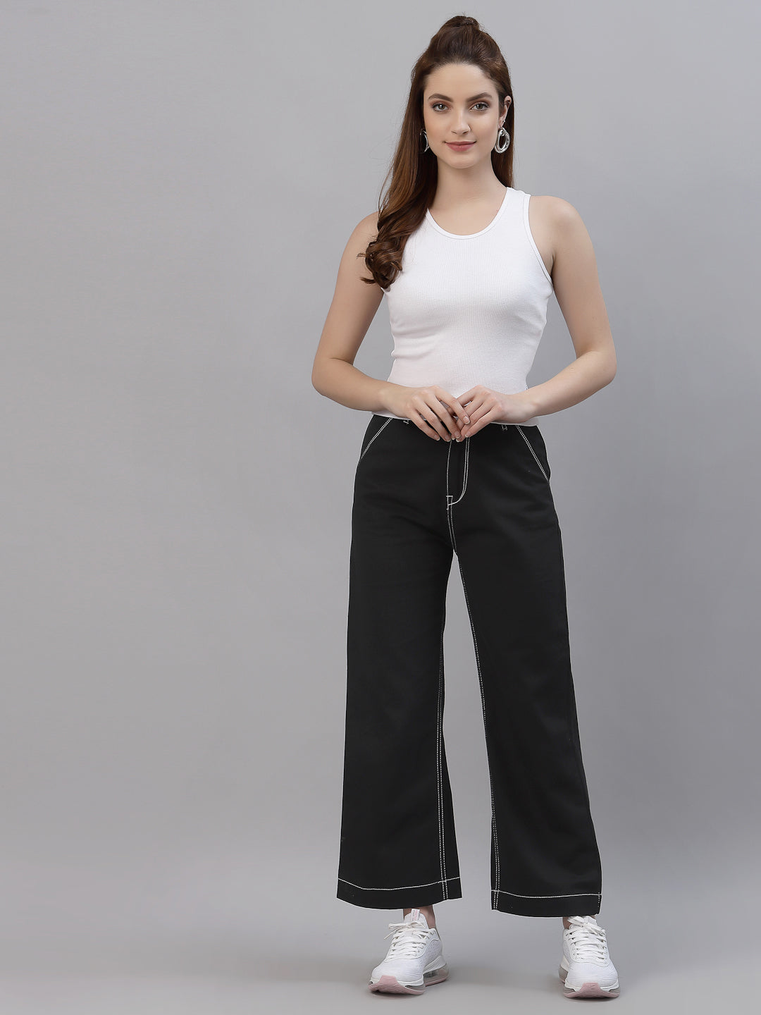 Women Pure Cotton Solid Fitted Crop Top - Friskers