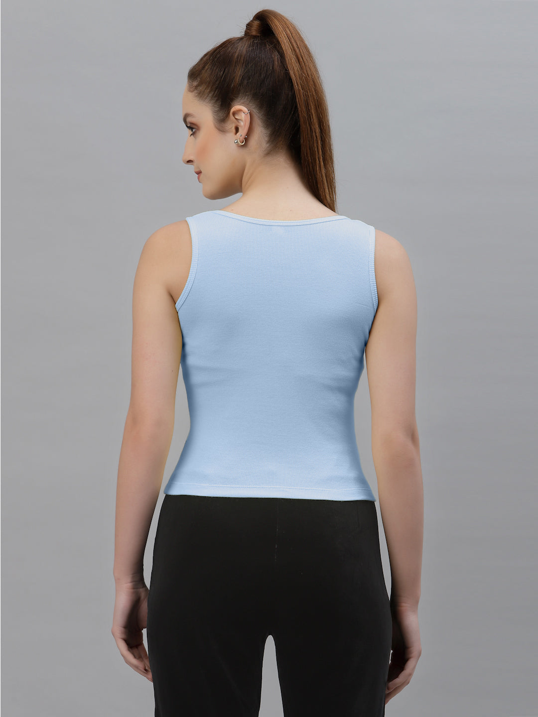 Women Pure Cotton Solid Fitted Crop Top - Friskers