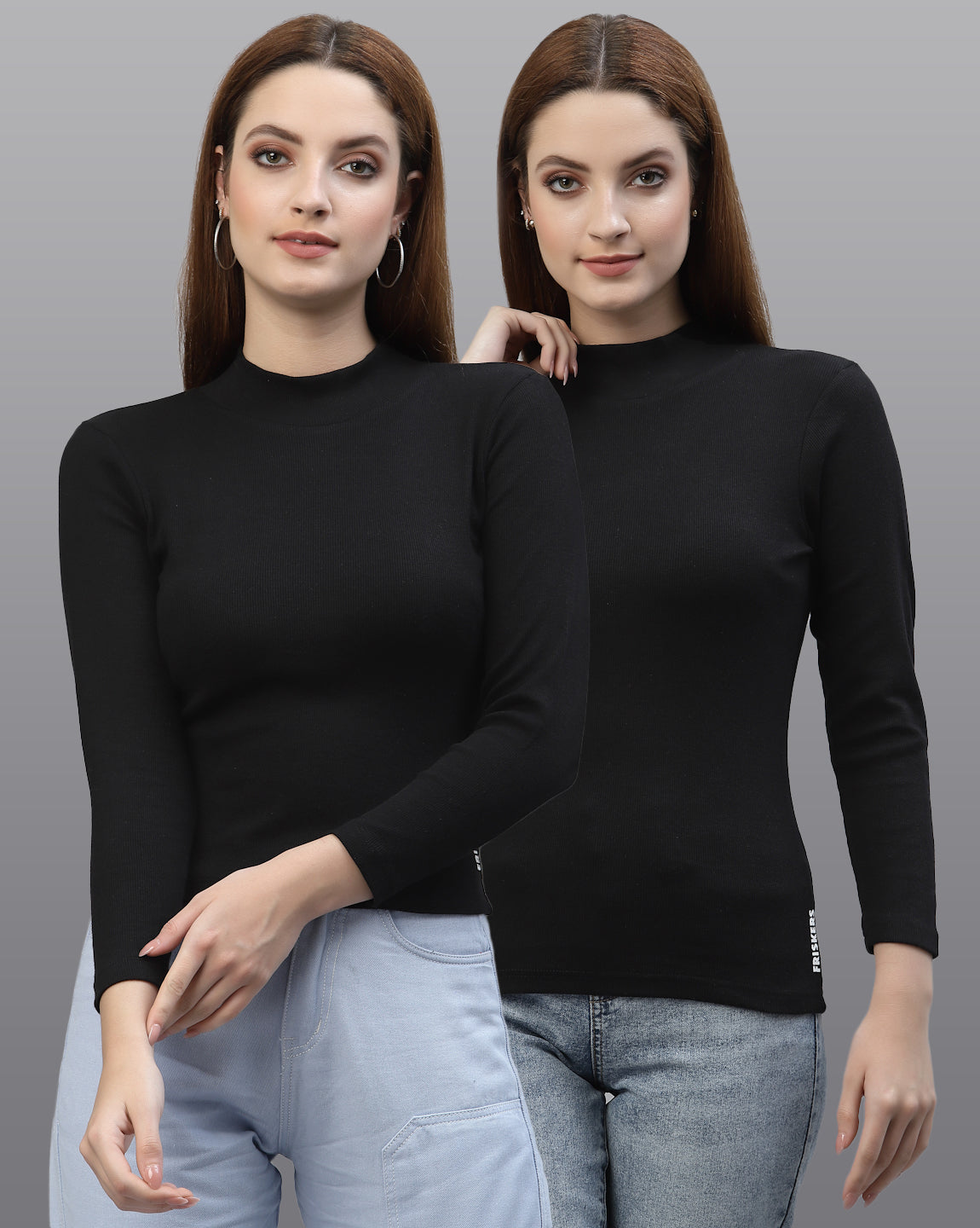 Women Pack Of 2 Ribbed Pure Cotton Top - Friskers