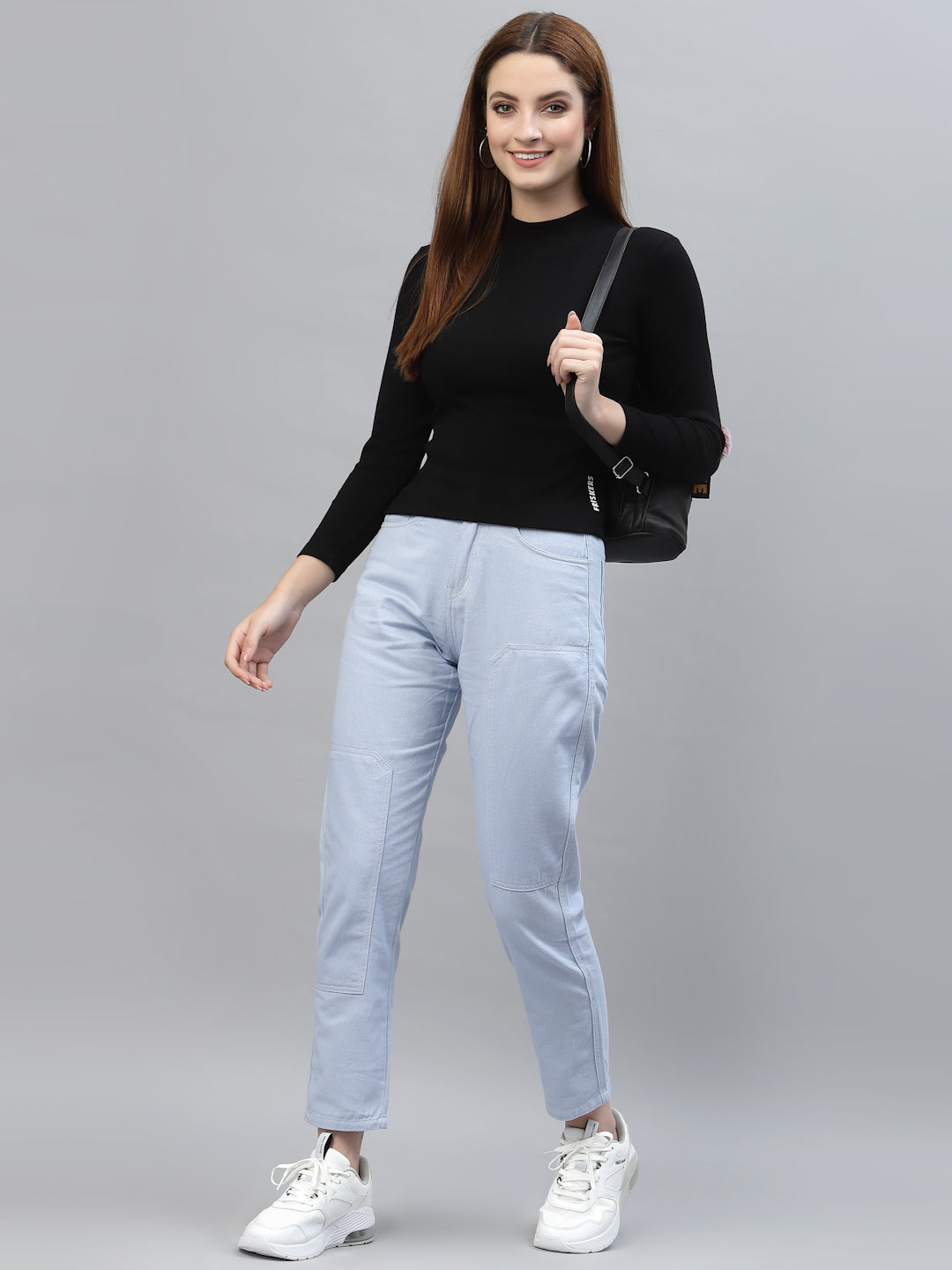 Friskers Slim Fit Turtle-Neck Top For Women - Friskers