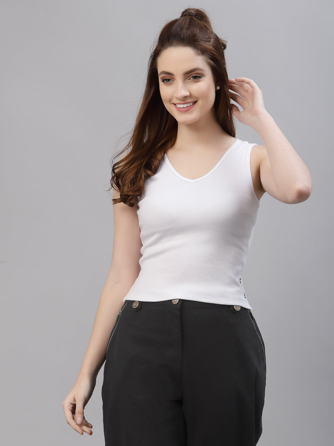 Women Pack Of 2 Ribbed Pure Cotton Top - Friskers